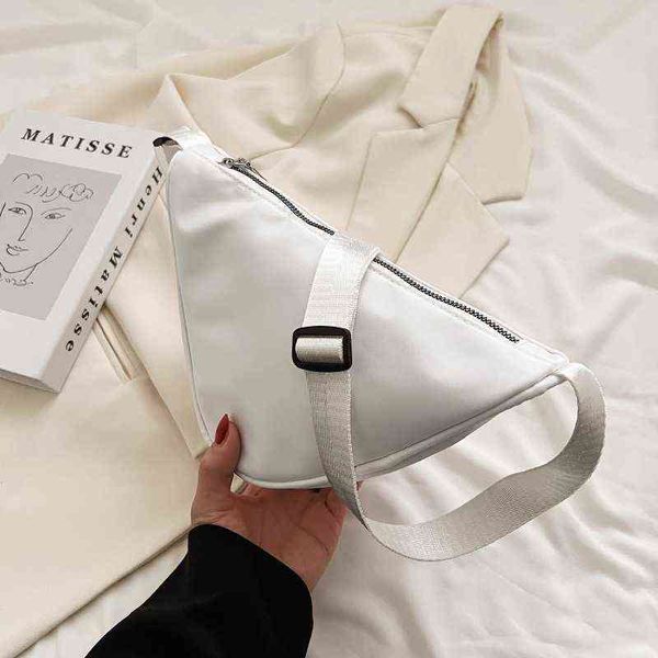 

evening bags trendy triangle shape nylon crossbody for women elegant solid color shoulder bag ladies purses and handbags 2022 trend 220727