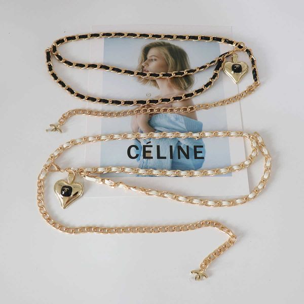 

designer belt elling famous brand ladies metal chain dress decoration fashion temperament rope peach heart navel classic luxury belt women d, Silver