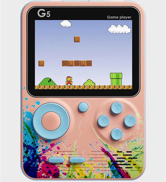 

macaron g5 mini handheld game console players retro portable video store 500 in 1 8 bit 3.0 inch colorful lcd cradle design single player 4
