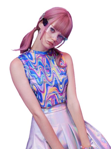 

romwe anime letter graphic tank r2bd#, White