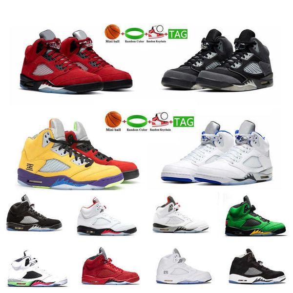 

basketball shoes international flight jumpman 5 men oregon ducks sneakers 5s trainer red suede sports size 40-47, Black