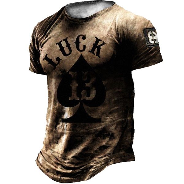 

men's t shirt 3d print graphic prints poker letter crew neck street daily print short sleeve casual designer big and tall sports gray, White;black
