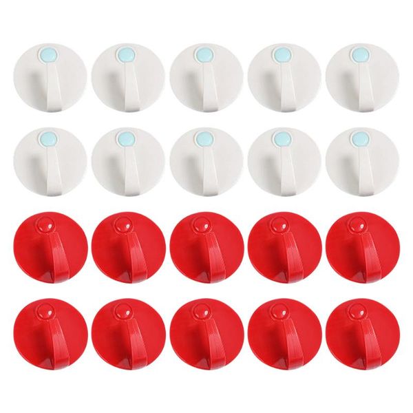 Ganci Rails 20pcs Wall Hook Punch Free Good Durable Safe Nice Round Hanging Adesivo per ganci da parete