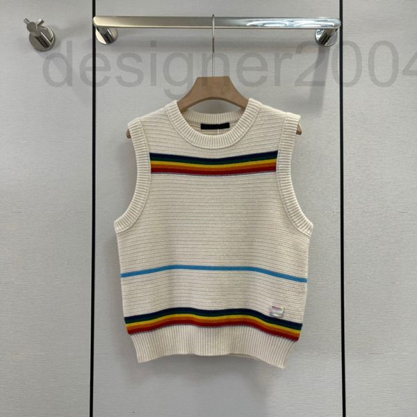 

casual dresses designer zt33768 shenzhen nanyou temperament aging college rainbow stripe wool vest autumn high-end women's wear a4cl, Black;gray