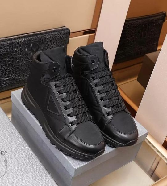 

luxury designer high prax 01 sneakers shoes men's re-nylon technical fabric casual walking famous rubber lug sole outdoor runner traine, Black