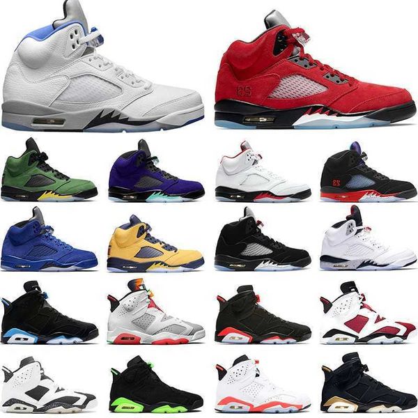 

2021 basketball shoes 5 5s raging bull stealth 2.0 og black metallic alternate grape mens trainers sneakers sports size 7-13