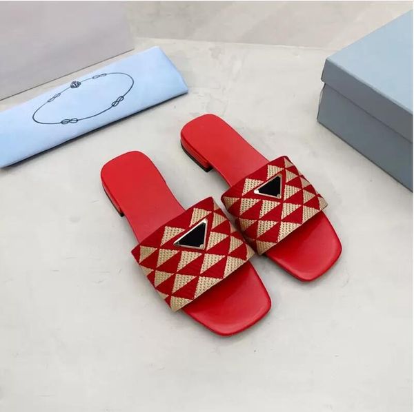 

2022ss woman embroidered fabric slides slippers black beige multicolor embroidery mules womens home flip flops casual sandals summer leather