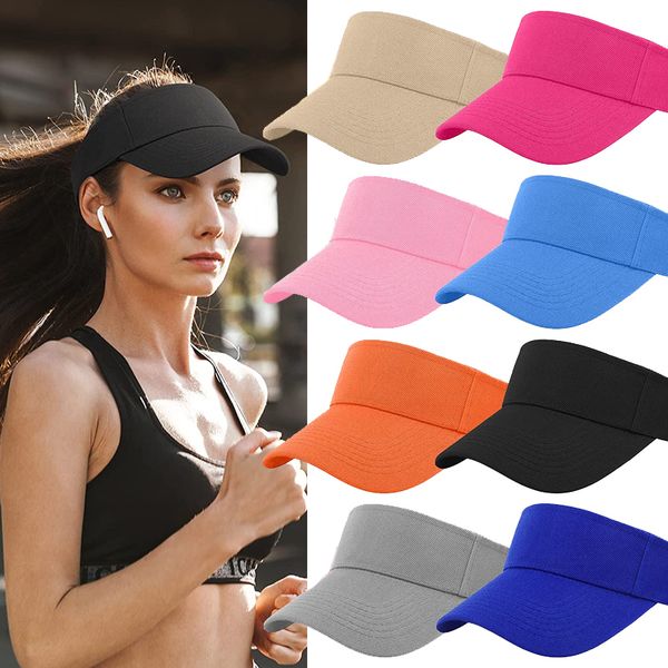 

tennis caps men women adjustable sport headband classic sun sports visor hat running beach outdoor 220707, Blue;gray