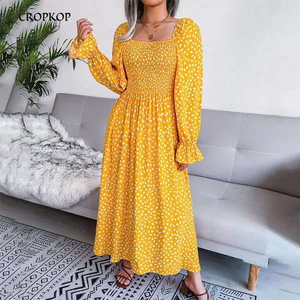

casual dresses women print puff long sleeve dress red big hem party beach fashion square collar autumn holiday 2022casual, Black;gray