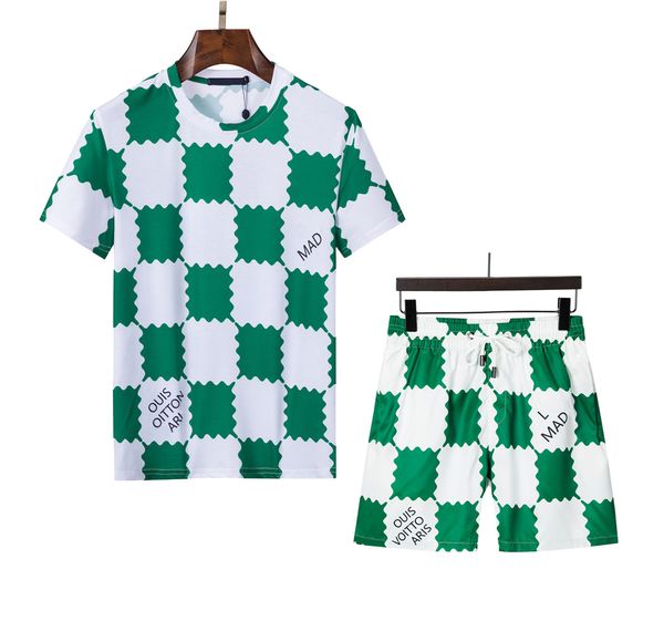 

men summer suit designer tracksuit t-shirt luxury summer pants jogger suits printing brand fashion cotton sportswear male womens clothing 05, Gray