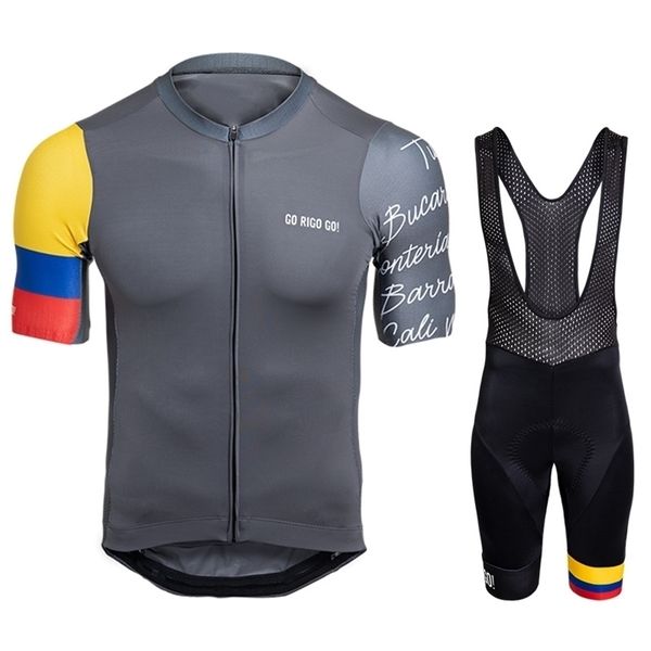 GO Rigo Go Kolombiya Erkekler Bisiklet Forması Takım Bisikleti Gömlek Yaz Kısa kollu Giyim Döngüleri Şort Setleri Ciclismo Maillot 220627