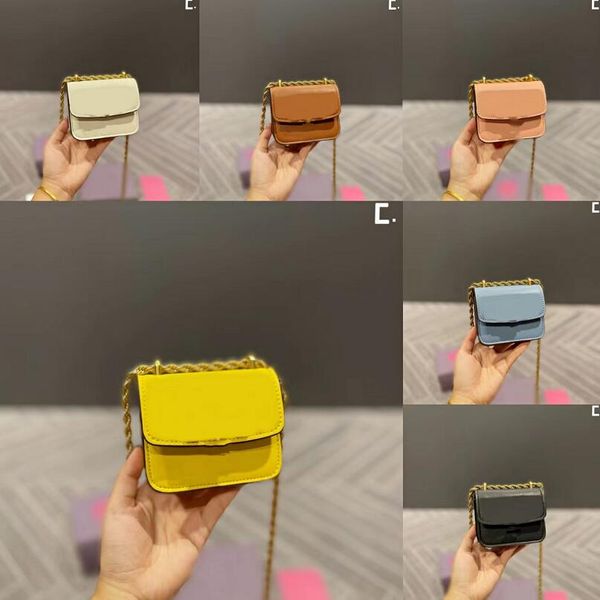 

mini flip cattlehide coin purses chain luxury shoulder bags fashion leisure solid color cross body designer women wallet change purse handba, Red;black