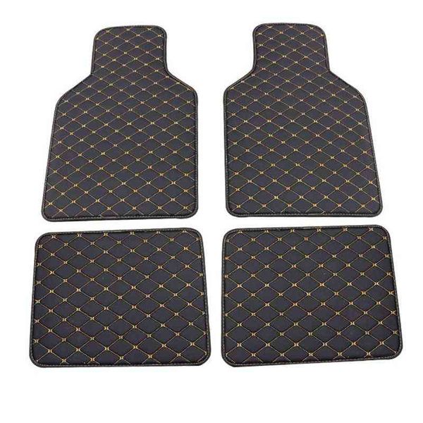 

universal fit 4pcs pu leather car floor mat waterproof foot pads protector q9qd w220328