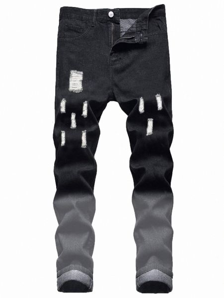 

romwe guys ripped jeans k5py#, Blue