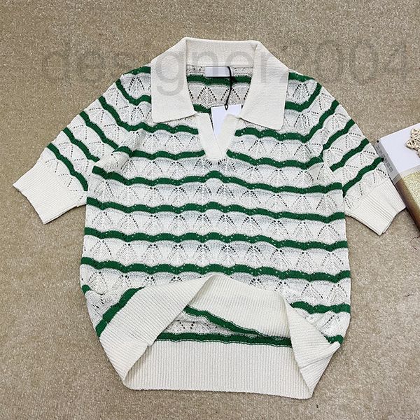 

women's sweaters designer spring and summer 2022 new women's clothing french color contrast wave stripe v-neck fancy sweater new k, White;black