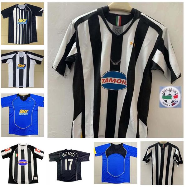 

2001 2002 2004 2005 del piero ibrahimovic retro soccer jersey 04 05 trezeguet emerson nedved zambrotta classic vintage football shirt, Black;yellow