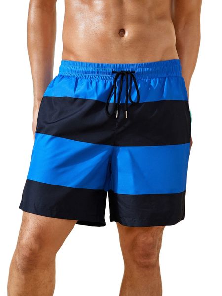 

men two tone drawstring waist shorts 34wl#, White;black