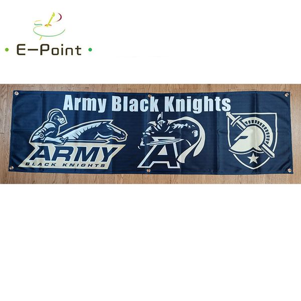 130GSM 150D Material NCAA Army Black Knights Flagge Doppelseitiger Druck 1,5*5ft (45cm*150cm) Kettengewirke Bannerdekoration fliegende Hausgartenflagge