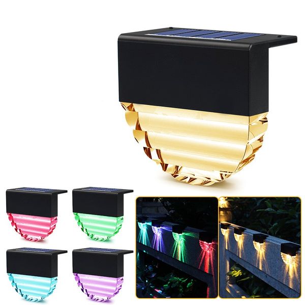 Forniture per feste Nuova luce solare per scale Giardino Step LED Decorazione Luci colorate per recinzione a doppia modalità a luce calda