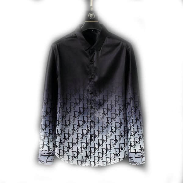 

2022 luxury designer men's shirts fashion casual business social and cocktail shirt brand spring autumn slimming the most fashionable c, White;black