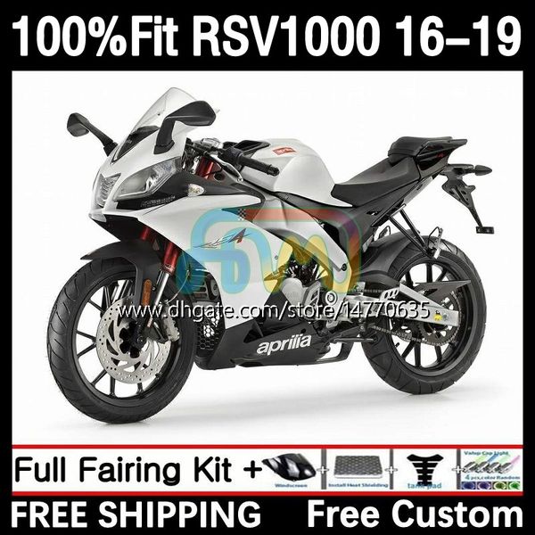 Carenature per stampi ad iniezione per Aprilia RSV4 RSV 1000 RSV-1000 RSV1000 R RR 16 17 18 19 Carrozzeria 5DH.25 RSV1000RR 2016 2017 2018 2019 RSV1000R 16-19 OEM Corpo bianco perla