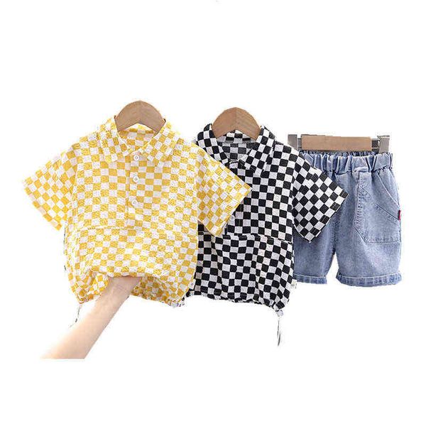 

boys clothes sets summer for 1 2 3 4 5 years old children fashion shirts shorts 2pcs tracksuits for baby kids outfits suits set g220509, White