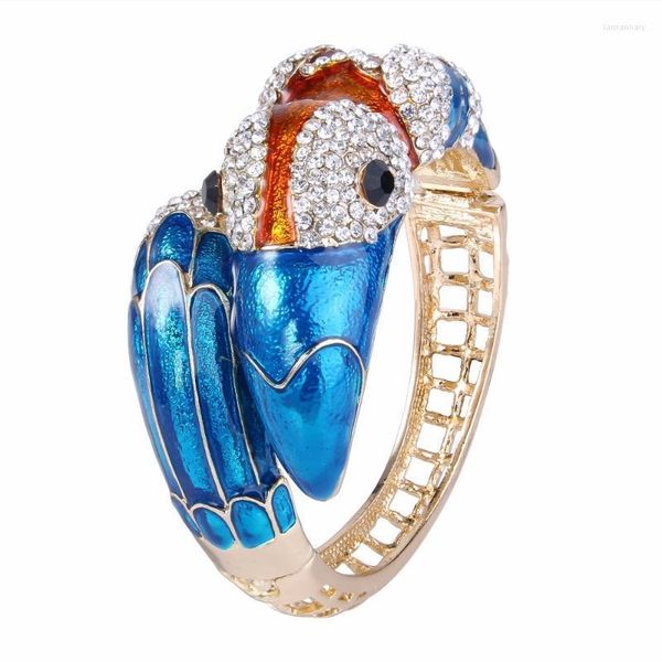 Pulseira de tuliper pulseiras de animais azul toucan tco tco pássaro bracelete para mulheres jóias esmalte a pulseira de ouro do presente femme bijoux pulseirabangle