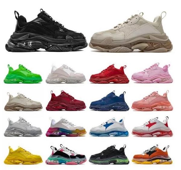 

2022 casual shoes men women sports sneakers comfortable womens mens black red white green grey blue dad clear sole platform paris tennis tra