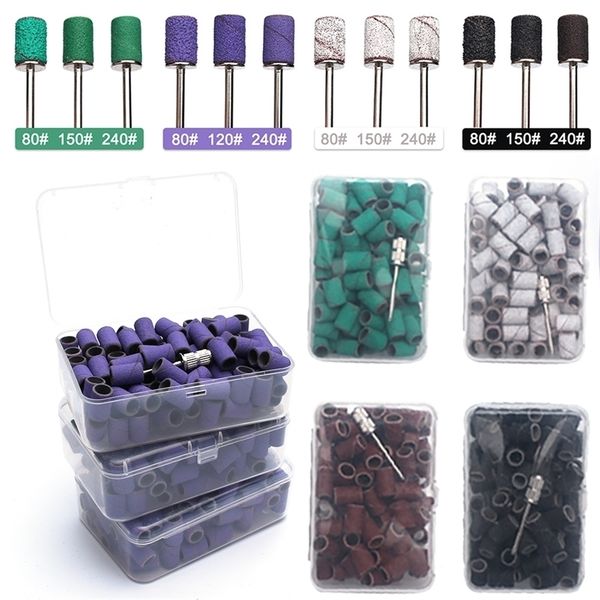 

80# 120# 180# sanding bands electric machine drill bits uv gel acrylic polish remover for nails accessory tool 220707, Silver