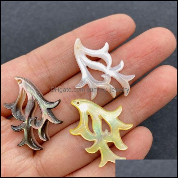 

charms jewelry findings components wholesale mticolor tree shape pendant natural shells for making diy handmade accessories beaded decorat, Bronze;silver