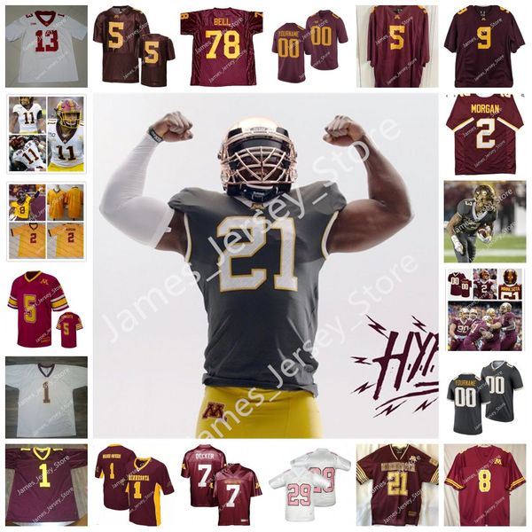 

ncaa minnesota golden gophers stitched football jersey 92 danny striggow 97 jalen logan-redding 5 justin walley 71 martes lewis 4 terell smi, Black