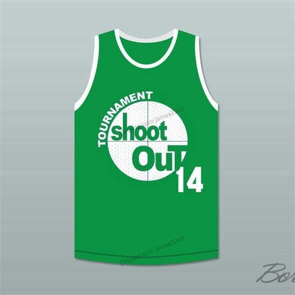 Maglia da basket Nikivip Custom 14 Tournament Shoot Out Sopra il bordo cucita verde Qualsiasi nome e numero Massima qualità