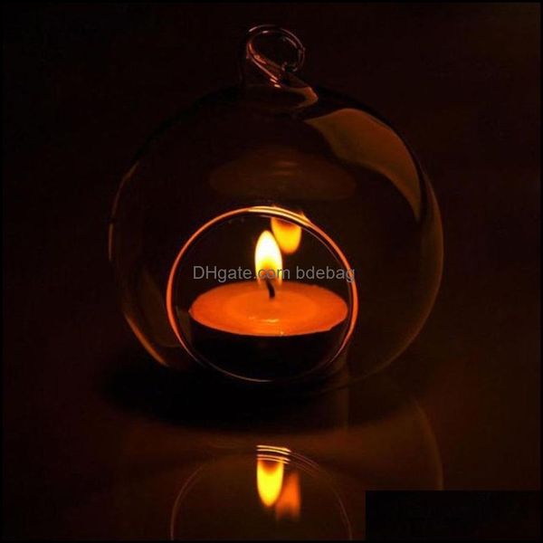 60Mm Romantico Hanging Tealight Holder Globi di vetro Terrario Matrimonio Candela Candeliere Vaso Casa El Bar Decorazione Drop Delivery 2021 Holde