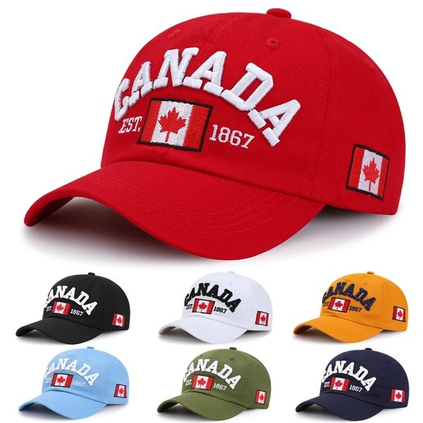 Capas de beisebol masculinas para mulheres bordados canadense bordo folha hat retro streetwear casual algodão casquette snapback tampa