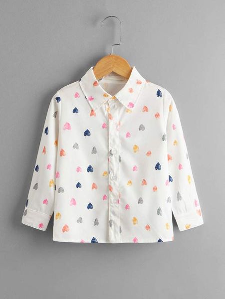 

little girl's love printed shirt she, White;black