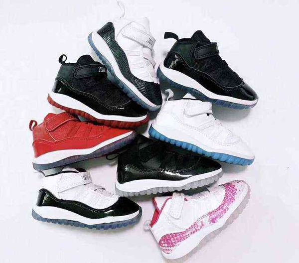 

space jam xi 11 toddler shoes pink snakeskin black bred gym red kids basketball sneaker concord new born 72-10 infant 11s shoes with box