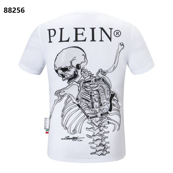 Plein Urso Jersey Camisetas Redondo Pescoço SS Esqueleto T Shirt Strass Crânio Homens camisetas Clássico Alta Qualidade Hip Hop Streetwear Tshirt Top Cabeça Casuais PB 16626