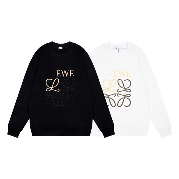 

2022ss men's plus hoodies sweatshirts round neck embroidered printed high street sweater color black white size m-xxxl h8377w, Black;brown