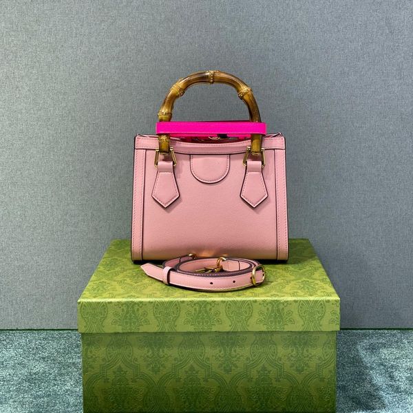 

british luxury bag diana bamboo mini tote bag 655661 green pink women's handbag
