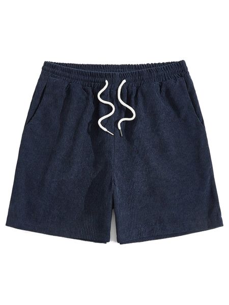 

romwe guys solid corduroy shorts 57qu#, White;black