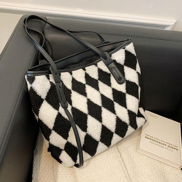 

evening bags tote shopper for women desigenr handbags female fashion plaid shopping casual large capacity shoulder women's