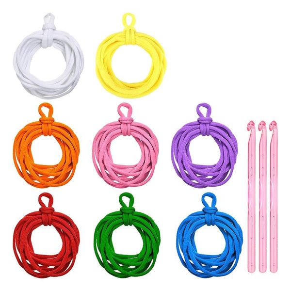 Fios 288 pçs tear potholder loops tecelagem artesanato 7 polegadas com 3 pçs gancho de crochê para artesanato diy suprimentos fios