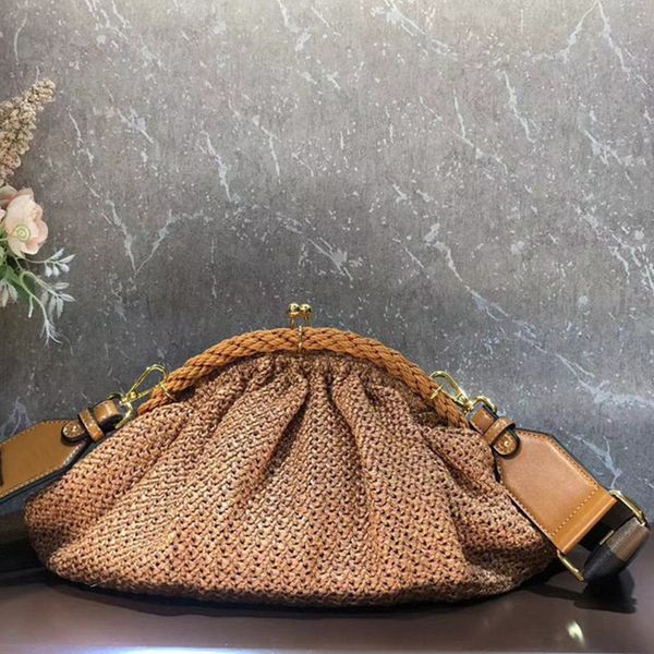 

brand designer shoulder bag jacquard luxury large-capacity raffia weave irregular ladies new cloud fashion all-match diagonal clutch
