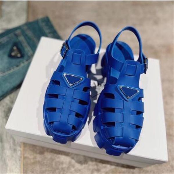 

women designer sandals foam rubber sandal fashion platform slides triangle metal slippers retro beach loafers round toe sandal, Black