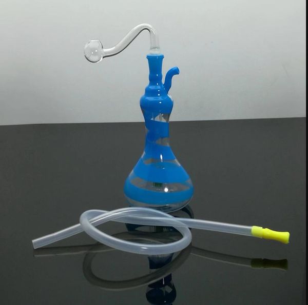 Glaspfeife Ölbrenner Bong Shisha Farbige gestreifte Vase Glaswasserflasche