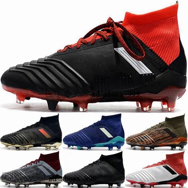 

calcio crampons de 46 12 predator 18 high youth mens football boots men shoes soccer cleats zapatos indoor ag size us women fg279f, Black;red