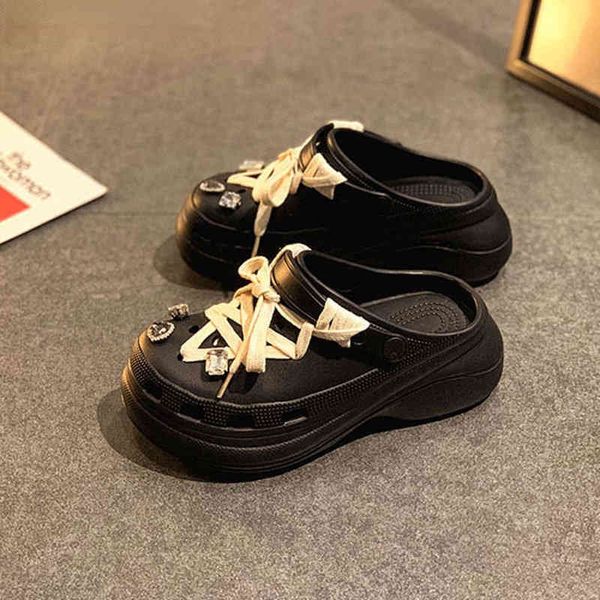 

sandals shoes women platform slippers summer 2022 ladies slides designer woman zapatos mujer 220623, Black