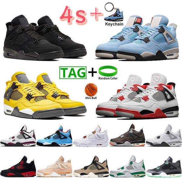

2022 classic 4 4s basketball shoes university blue black cat fire red men sneakers shimmer tour yellow paris mens athletic sports trainers