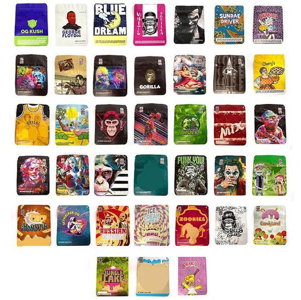 

3.5g zookies bag boyz ice cream wedding cake edibles packaging bags gorilla glue jungle gummies mylar bag sour resealable child proof lock p