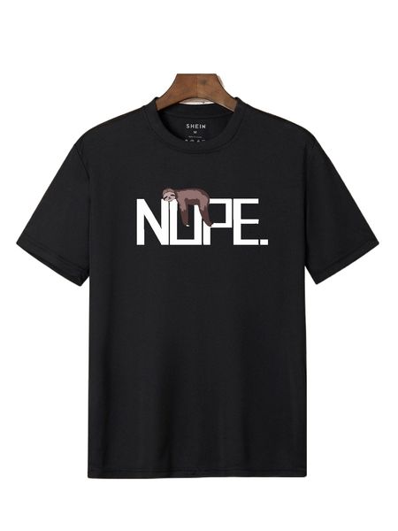 

men sloth and letter graphic tee f8cu#, White;black